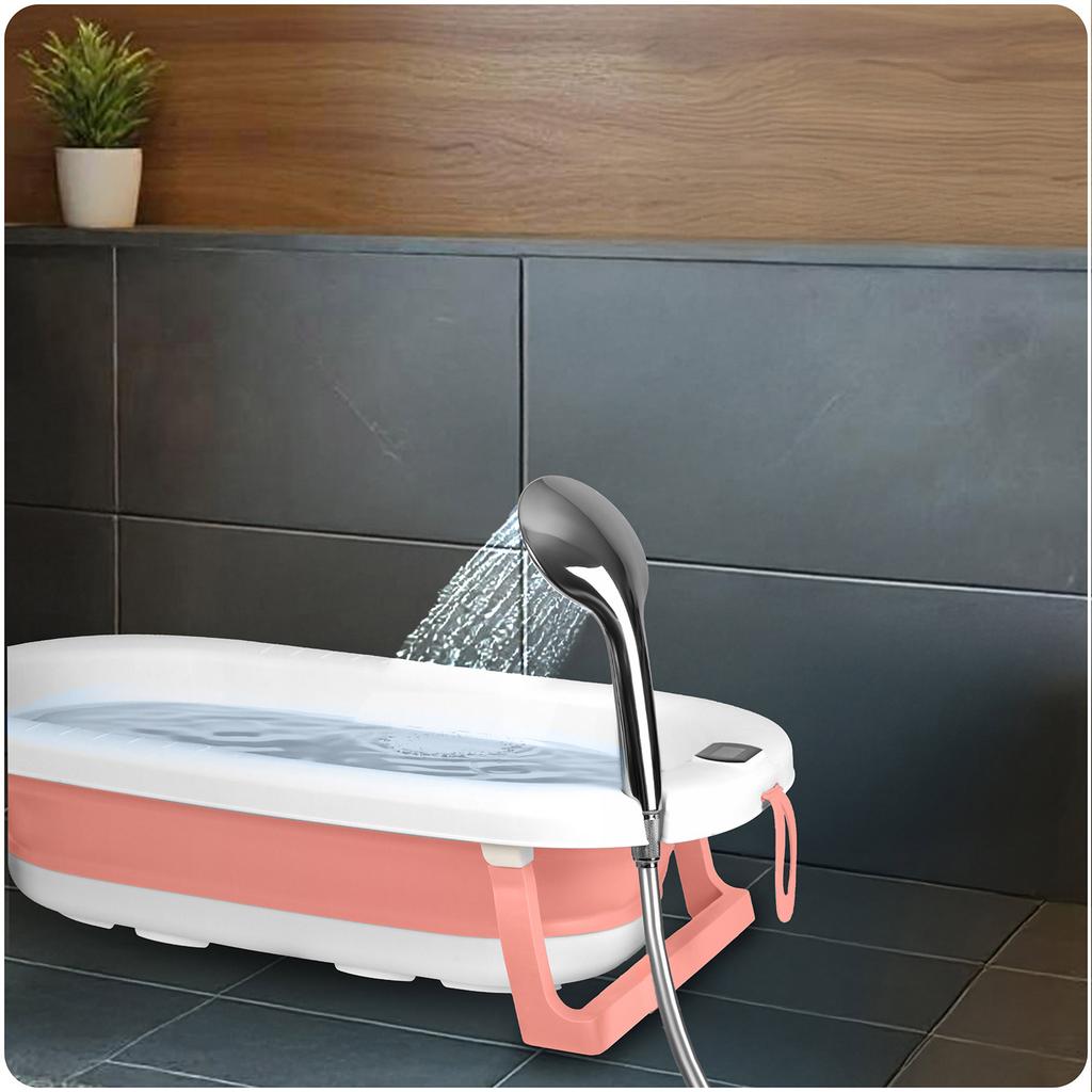 Folding Bathtub For Babies & Toddlers With Thermometer And Insert, Ricokids , &