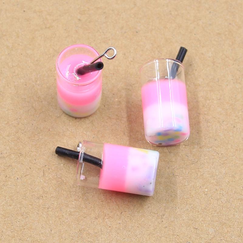 10Pcs Charms Colorful Symphony Milk Tea Glass Pendant Crafts Making Findings Handmade Jewelry Diy For Earrings Necklace