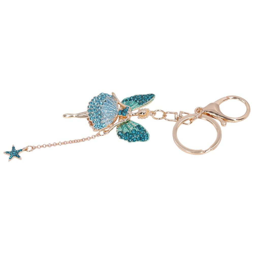 1pcs Rhinestone Decoration Angel Girl Keychain Butterfly Fairy Keychain For Women