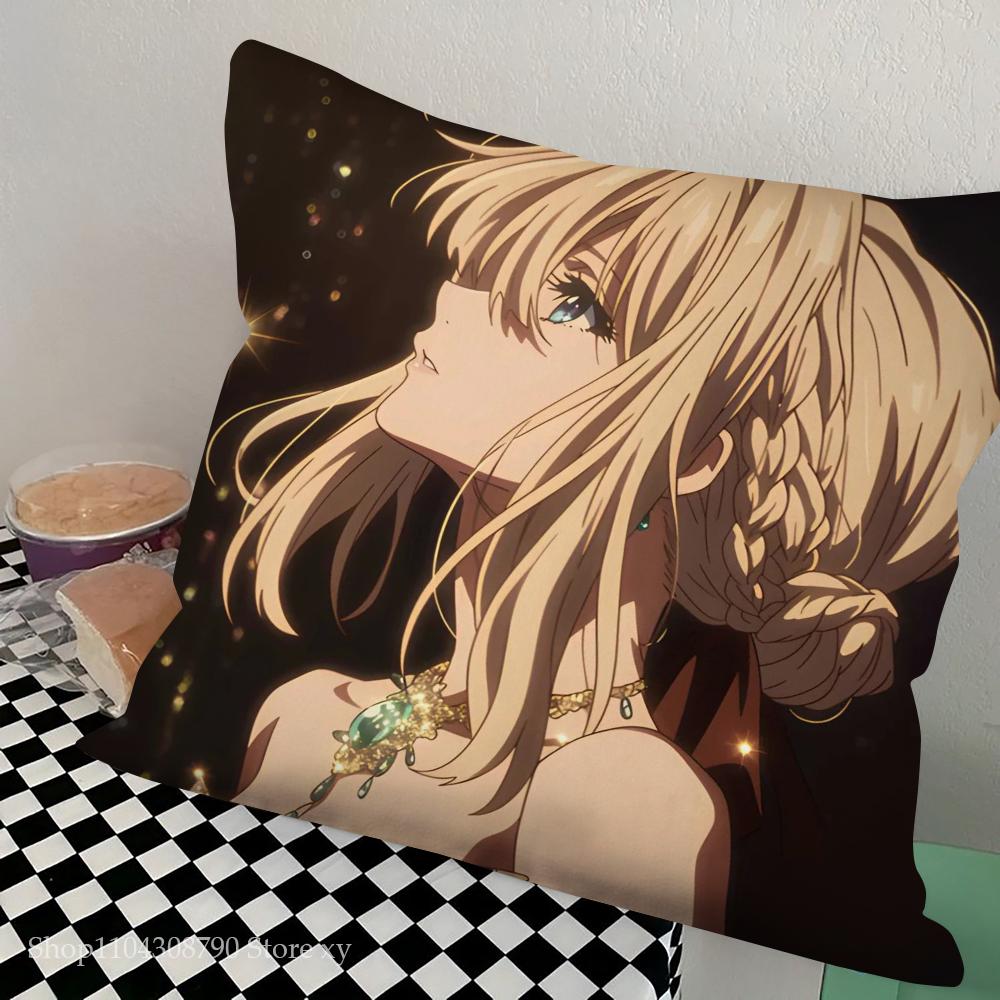 Violet Eternal Garden Animated Movie Pillow Case Square Pillow Bedroom Sofa Leisure Comfort CushionCarLivingRoom Home Decoration