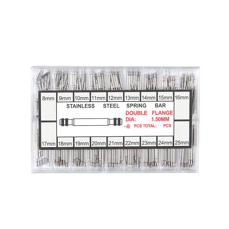 360pcs/set Dia 1.5mm/1.8mm Spring Bars Strainless Steel Length 8mm- 25mm Watchband Metal Link Pin Watch Strap Repair Tools Pin
