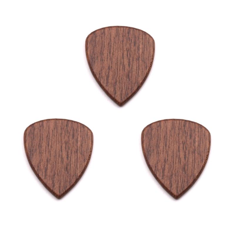 Guitar Pick Box Holder with 3 Pack Wood Guitar Picks, Diamond Shaped Plectrums Case, Bass Guitar Box Musical Instrument