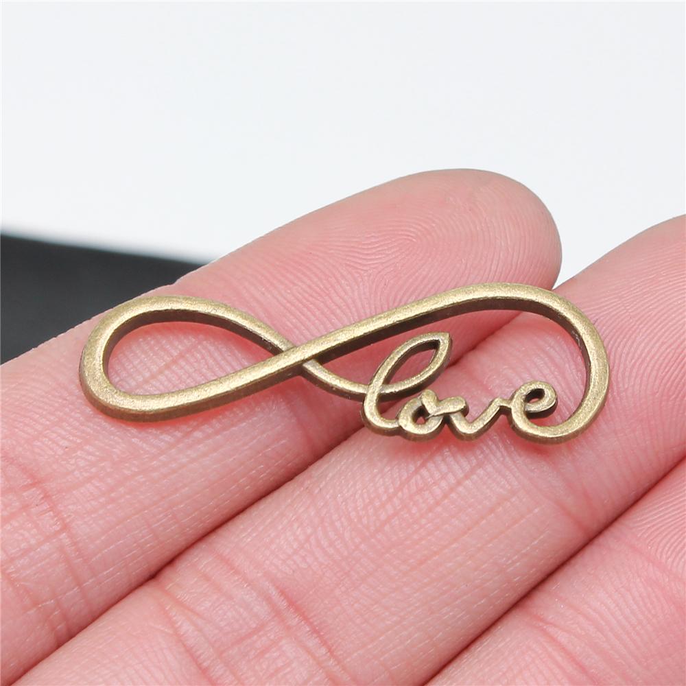 10pcs Infinity Connector Charms For Bracelet Making Vintage Antique Bronze Color