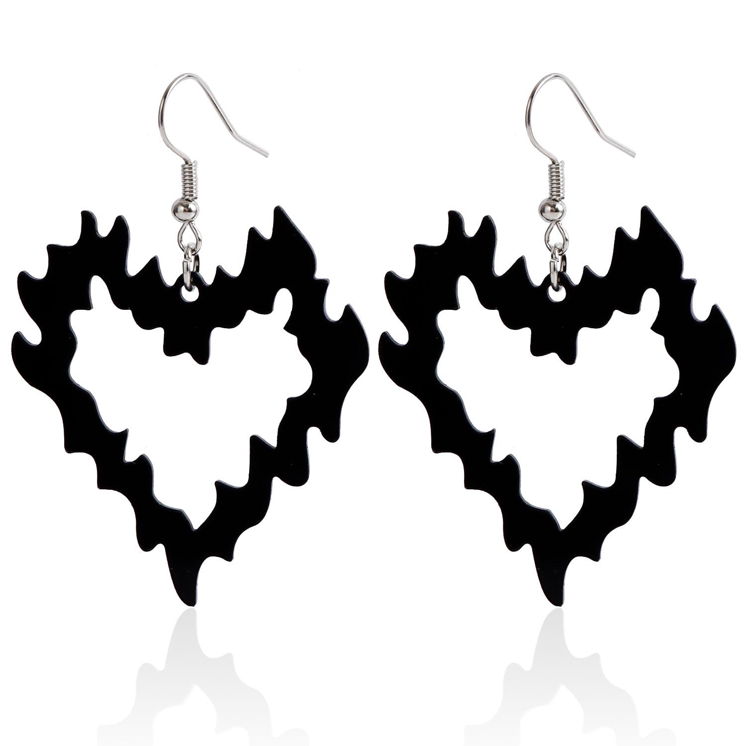 Fashion Resin Flame Shaped Hollow Love Earrings Spice Girls, Personalized Peach Heart Earrings Earrings