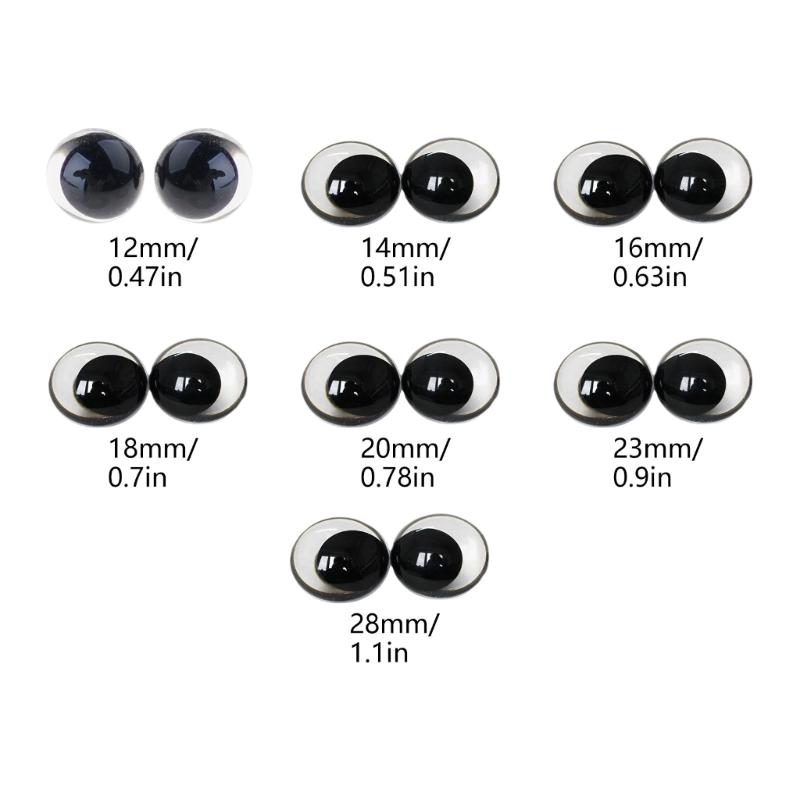 10x Natural Looking Doll Eye Plastic Flat Eyes With Screw Back for Craft Figure Doll And Model Making Accessories