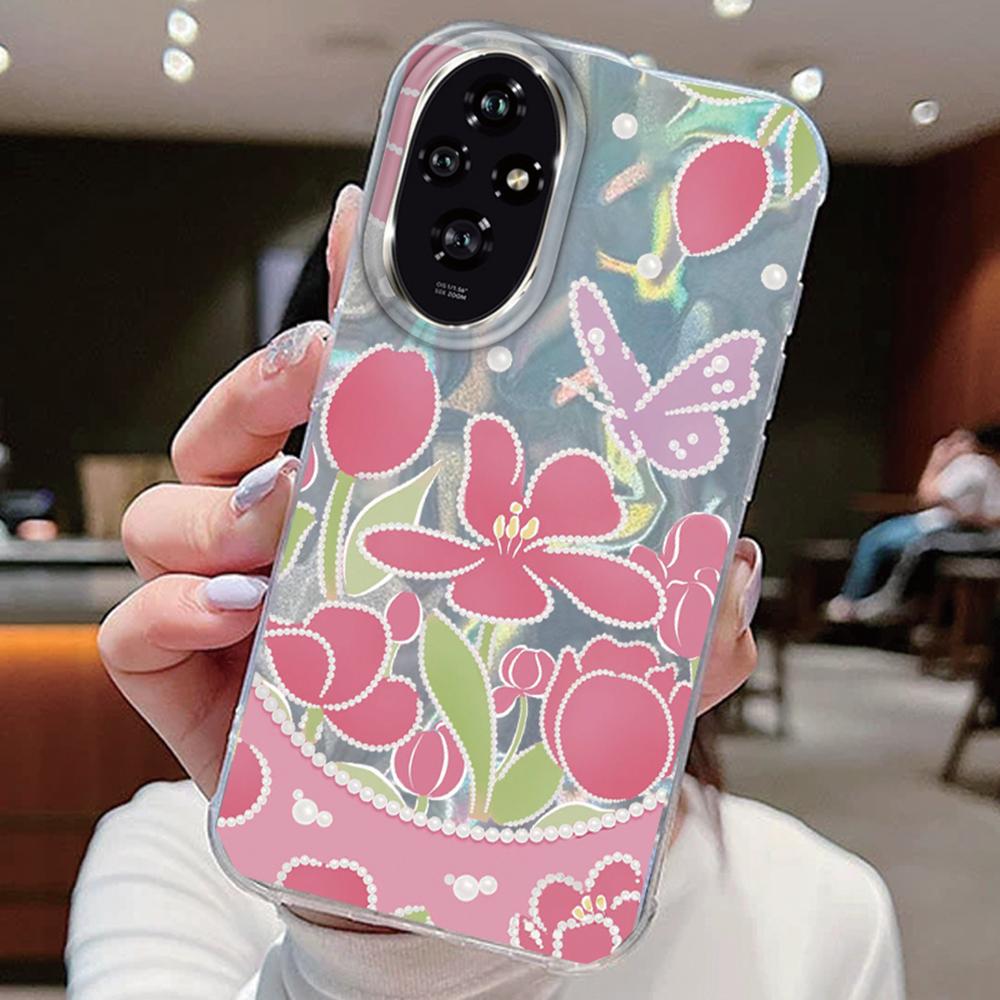 Purple Butterfly Colorful Gradient For Honor 400 200 Lite 200 Pro X9a X9c X8a X8b Magic 7 Lite Phone Case Cover Silicone Bumper