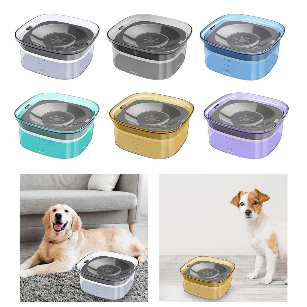 Pet Water Drinker Large Bowl Slow Feeder Spillproof Drinking Bowl for Dog and Cat Multiple Pet Households