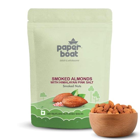Paper Boat Premium Smoked and Roasted Almonds with Himalayan Pink Salt, Healthy Dry Fruit Snack, Pouch (200g) 200GM