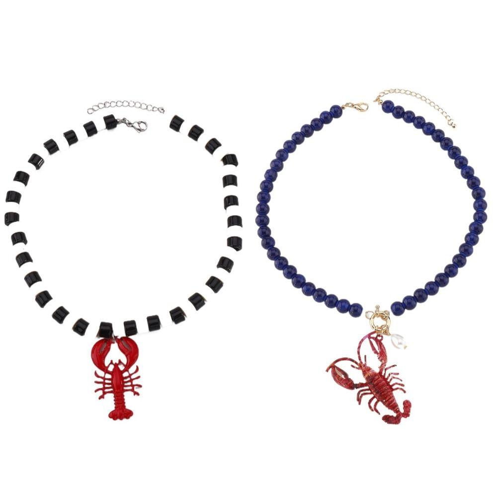 Neck Jewelry Lobster Pendant Necklace Shell Holiday Beach Necklace Bohemia Beaded Necklace  Party