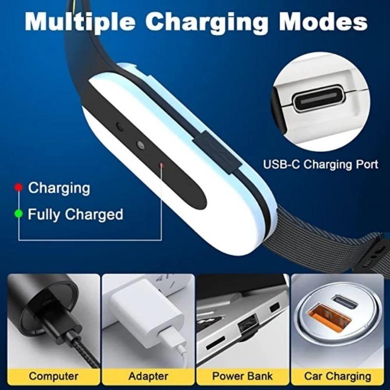 Bluetooth LED Induction Headlamp Portable COB Sensor Headlight Flashlight USB Rechargeable Waterproof Head Torch Camping Light