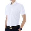 Men's Business Casual White & Black Slim Fit Shirt - Spring/Autumn Fashion, Short & Long Sleeve Options