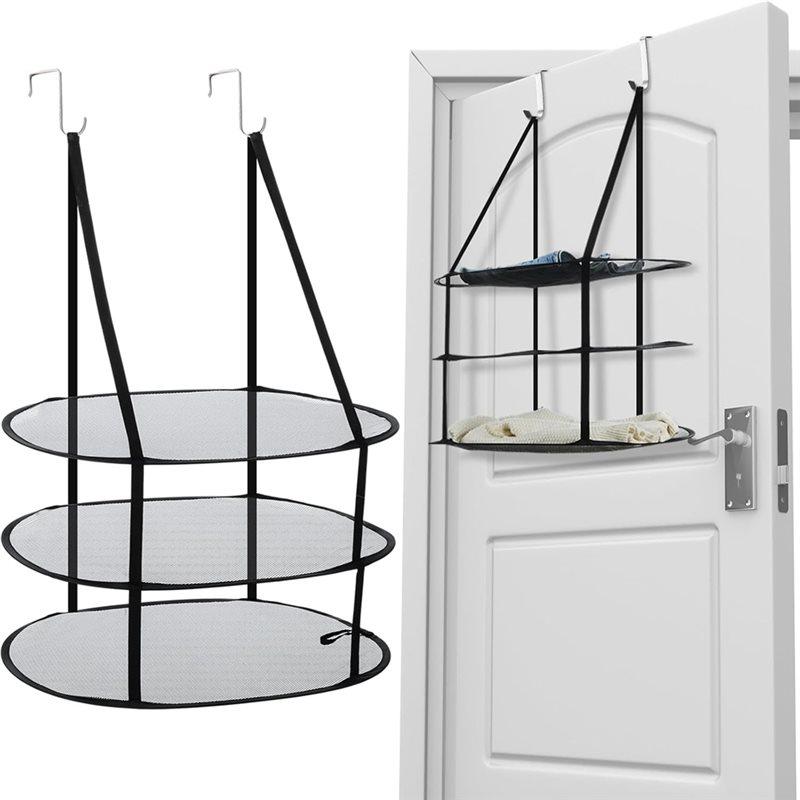 2 Pcs 3 Tier Sweater Drying Rack Flat Over The Door Folding Drying Rack Large Lay Laundry Hanging Dryer For Apartment