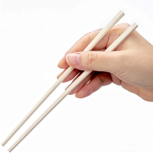 Yamato Bussan Natural Disposable Chopsticks, 20cm, Izumi, Genroku Style, Pack of 100, in Chopstick Bag, Aspen