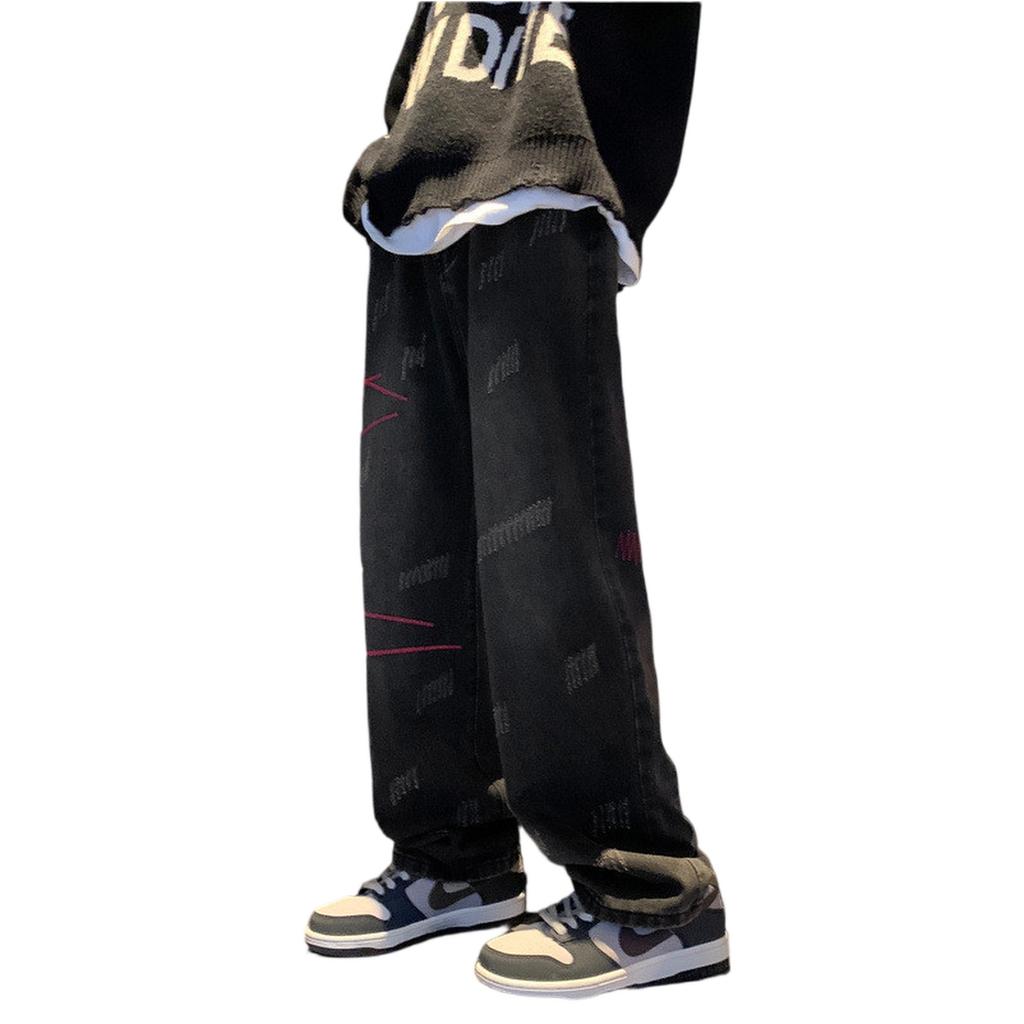 Jeans Men's Loose Sraight Loose Wide Leg Casual Trousers