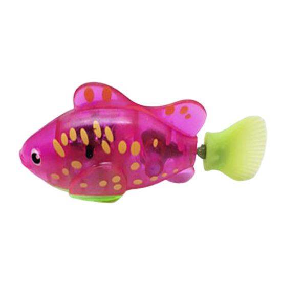 Electric Swimming Fish Toy with Realistic Motion & Sound Waterproof LED Light Fish Interactive Pool Toy for Pet Cat Play