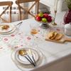 Embroidery Embroidery Cotton And Linen Fabric Small Floral Small Fresh Tablecloth Household Living Room Dining Table Cloth Modern