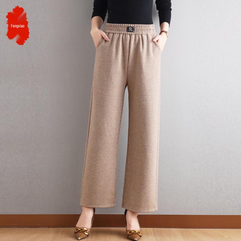 

Fengxiao Middle-Aged Women s Plus Size Straight Leg Pants 5XL