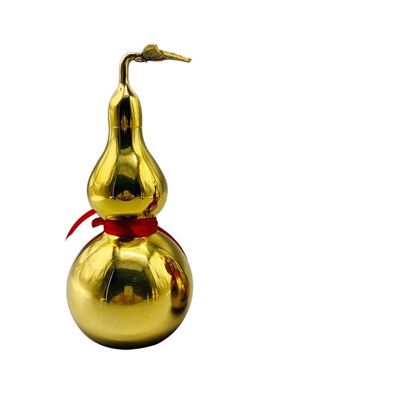 Pure Copper Gourd Ornaments Gossip Copper Traditional Chinese Gourd Home Decor Crafts Good Luck Wealth Gourd Pendant 10.5cm