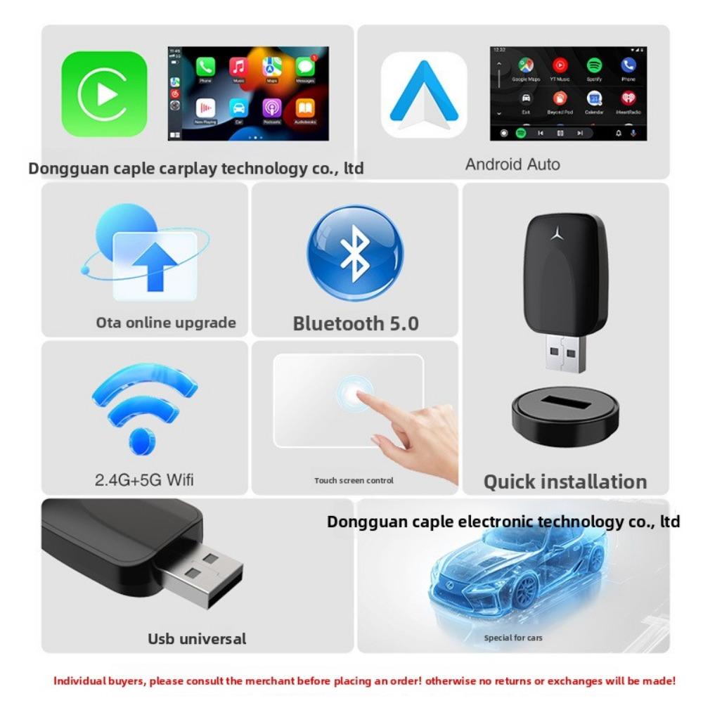 2 In 1 Wireless CarPlay Box Android Auto Adapter Convert Wired To Wireless CarPlay for Easy Car Navigation