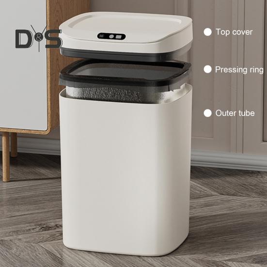 12/14/16L Smart Trash Can with Lid Automatic Sensor Battery Operated Living Room Kitchen Bathroom Household Waste Rubbish Garbage Storage Bin