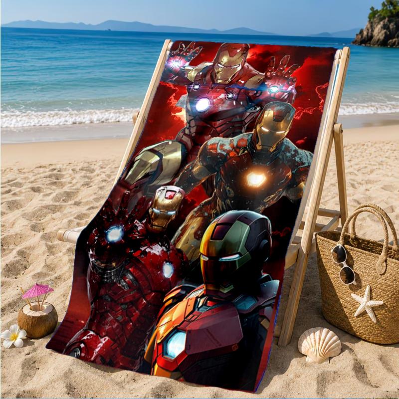 Iron In Action Beach Towel, Super Soft Microfiber, Perfect Gift for Her/Him, Birthday, for Pool, Beach, Travel, Decor Beach Party