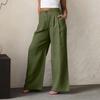 Ladies' Color Casual Fashion Breathable Loose Cotton And Linen Pants