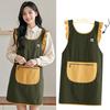 Ruffled Edge Kitchen Apron Waterproof Sleeveless Cooking Baking Bibs Cross Back Anti-fouling Restaurant Uniform for Women