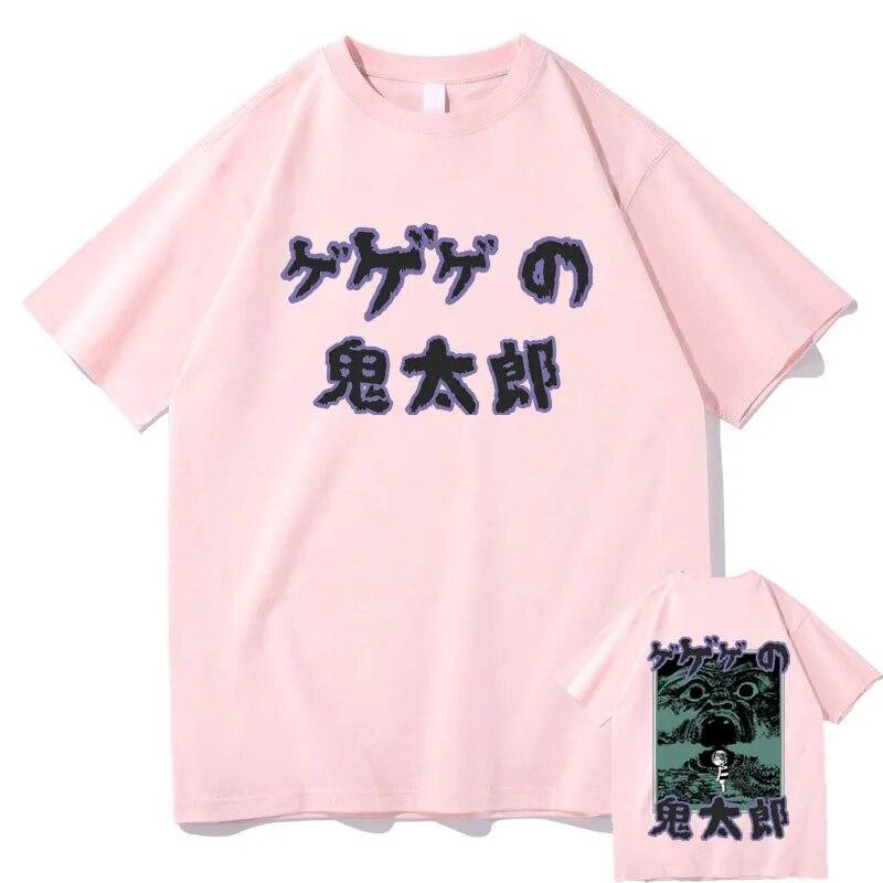 Japanese Anime Gegege No Kitaro Graphic T-shirt Unisex Vintage T Shirts Unisex Women Manga Casual Tees Unisex 100% Pure Cotton Tshirt