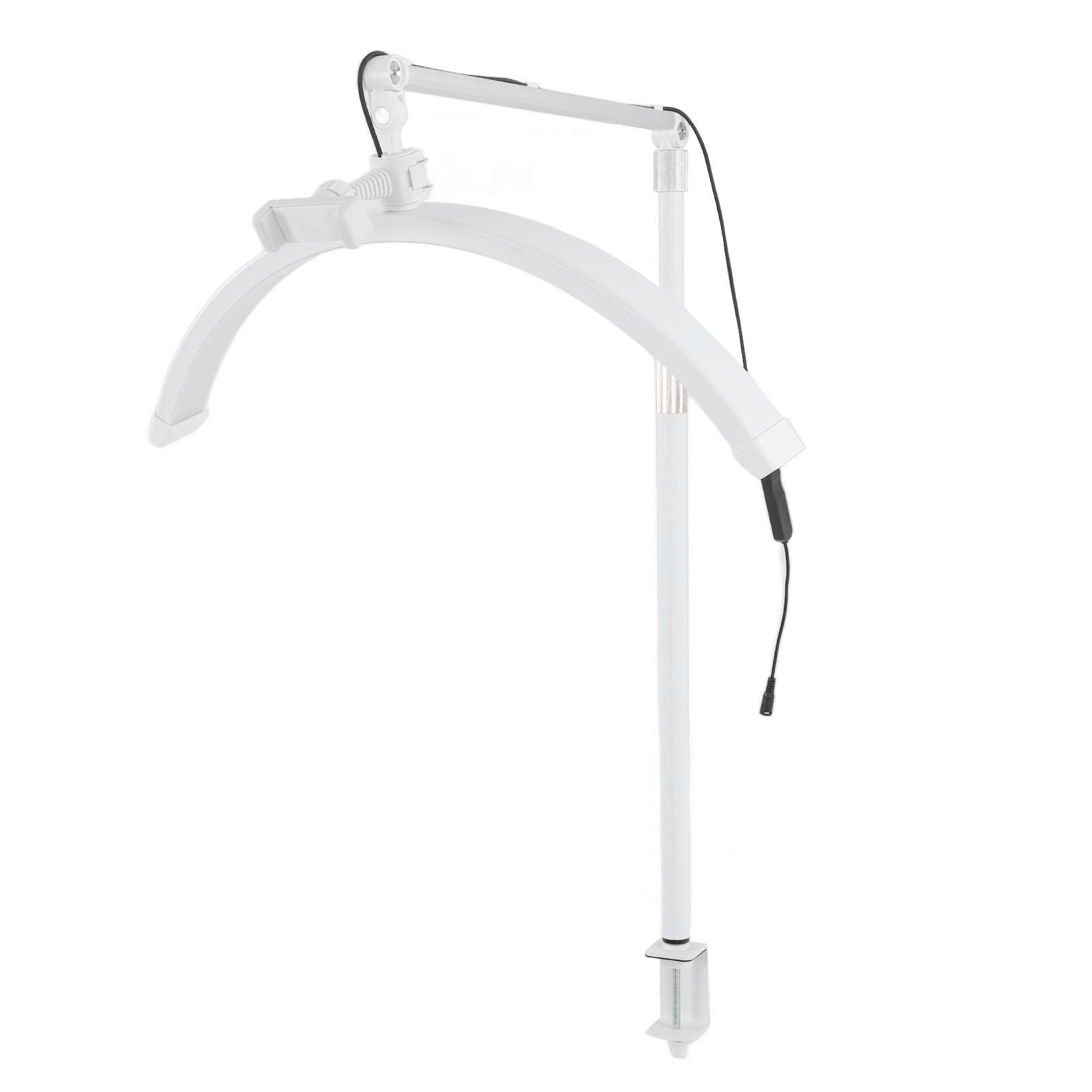 

Светодиодный настольный светильник в форме полумесяца 24 дюйма 3200K - 5600K, вращающийся на 360 градусов светильник с телескопической штангой EU Plug белый