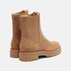 Damen Herbst- und Winter Kuhveloursleder Britischer Stil Chelsea Boots Fellgefüttert Klobige Profilsohle Warme Lässige Stiefeletten Alltagskleidung
