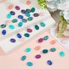 SUPERFINDINGS 40Pcs 10 Colors Oval Gemstone Cabochon Natural Agate Cabochons Synthetic Turquoise Stone for DIY Jewellery Making Necklace Earrings