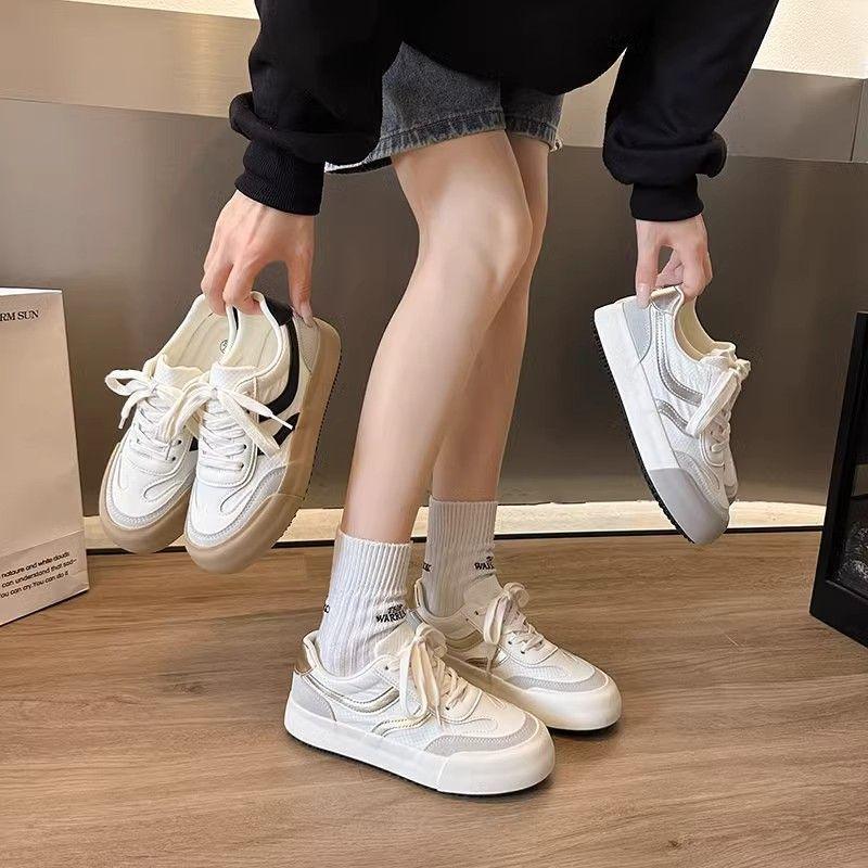 Board shoes new Chinese wasteland wind striped fashion muffin Xiaoxiangfeng campus French cute super soft retro interior