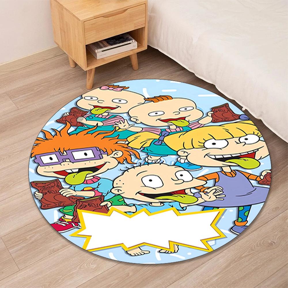 Rugrats Printed Round Rug Carpet Chair Rug Area Rug Entryway Doormats,for Office Chair Living Room Bedroom Kitchen Room.