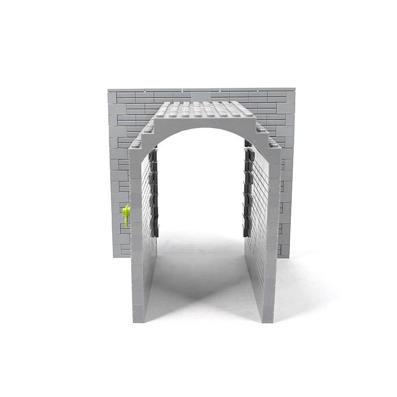 Small Particles Mosaic Train Track Cave Building Block Tunnel City Scene Assemble Plastic Toys