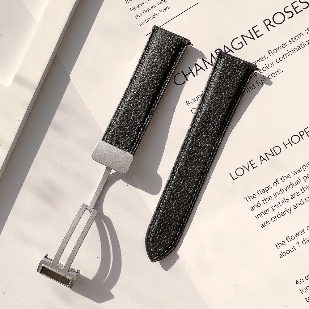 For Samsung Galaxy Watch3 45mm/Huawei Watch GT 4 46mm Leather Strap 22mm Magnetic Watch Band