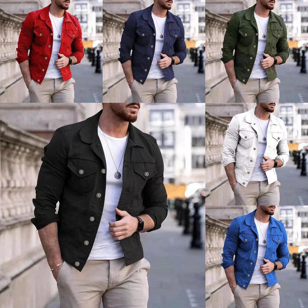 Pánské džínové bundy v hip-hop stylu, streetwear, ležérní bavlněné klasické slim džíny, kabát, pánské oblečení, kovbojská bunda