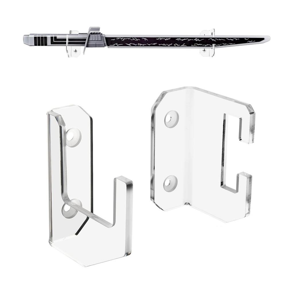 Samurai Sword Holder Horizontal Wall Mount Acrylic Sword Rack Flat Blade Display Stand with Screws