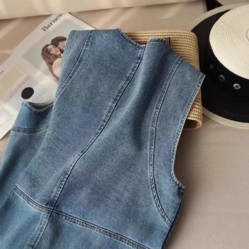 Cowboy Vest for Spring and Summer Loose Fitting Short Sleeveless Casual Vest for Autumn