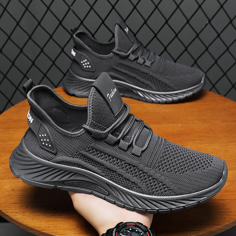 Running shoes 2025 spring new shoes trend couple fashion fly-woven shoes casual sports shoes