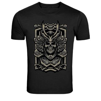 Samurai Skull Warrior Helmet Graphic T-Shirt Japanese Armor Tee
