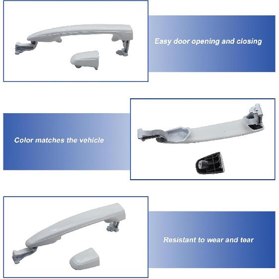 FZJDSD Rear Left or Right Side White Sliding Door Handle Compatible with Toyota Sienna 2004 2005 2006 2007 2008 2009 2010 Replace 69213-08020