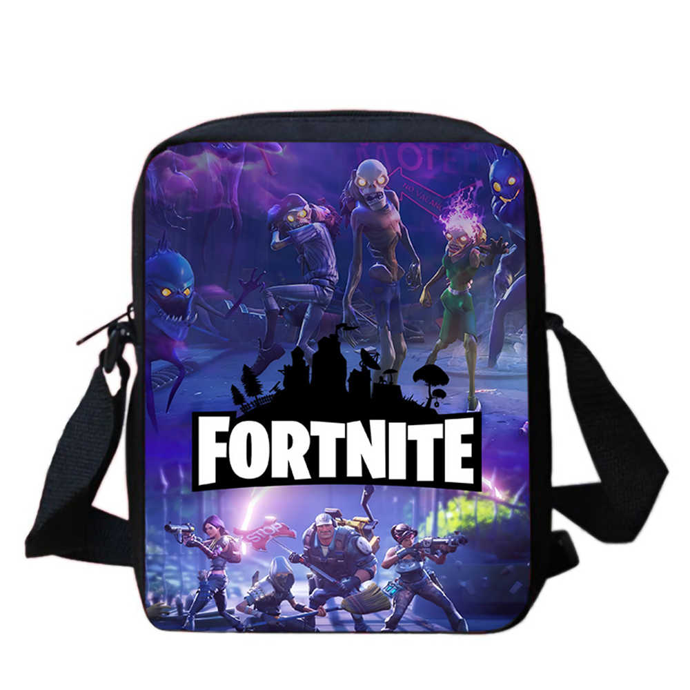 Cute Fortnite Cartoon Shoulder Crossbody Bag, Unisex Kids Aged 5-8, Light Printed Storage Handbag for Elementary Children