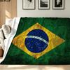 Bandeira Brasileira Print Flannel Blanket High Quality Warm Comfortable Cover for All Seasons Perfect for Gifts Home Decor