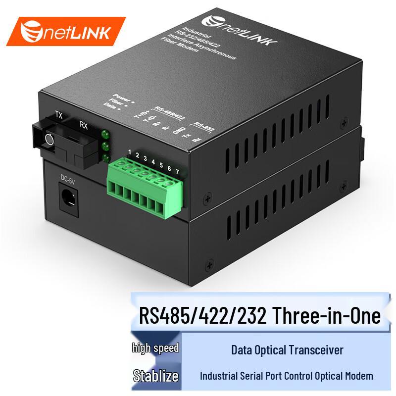 Serial Data Fiber Optic Transceiver SC Interface