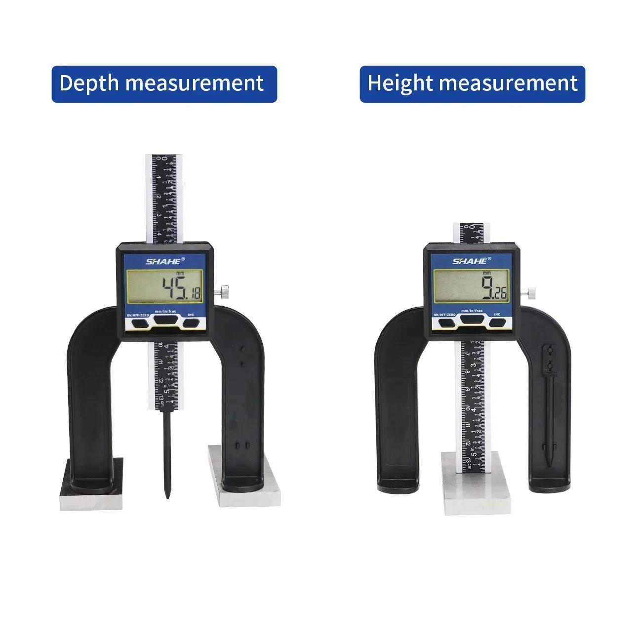 

0-80 мм 3 1/8 дюйма цифровые глубиномеры высотомеры с магнитным основанием деревообрабатывающая линейка для фрезерного стола