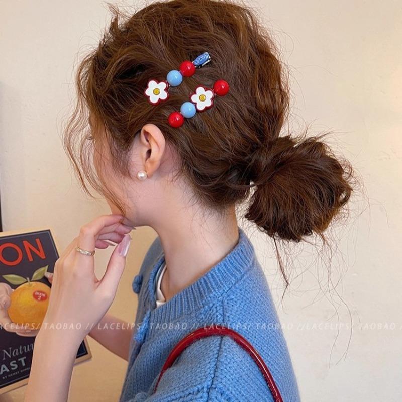 Ingwer Zucker Weißdornblüte Haarspange - Seitenclip für Damen mit süßer Einzelzopf-Frisuren-Accessoire zur Haardekoration