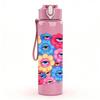 1PC Multicolor Round Flower Cluster Print 750ml Color Plastic Sports Water Bottle Leakproof Flip Straw Lid Suitable for Sports Office Home Use