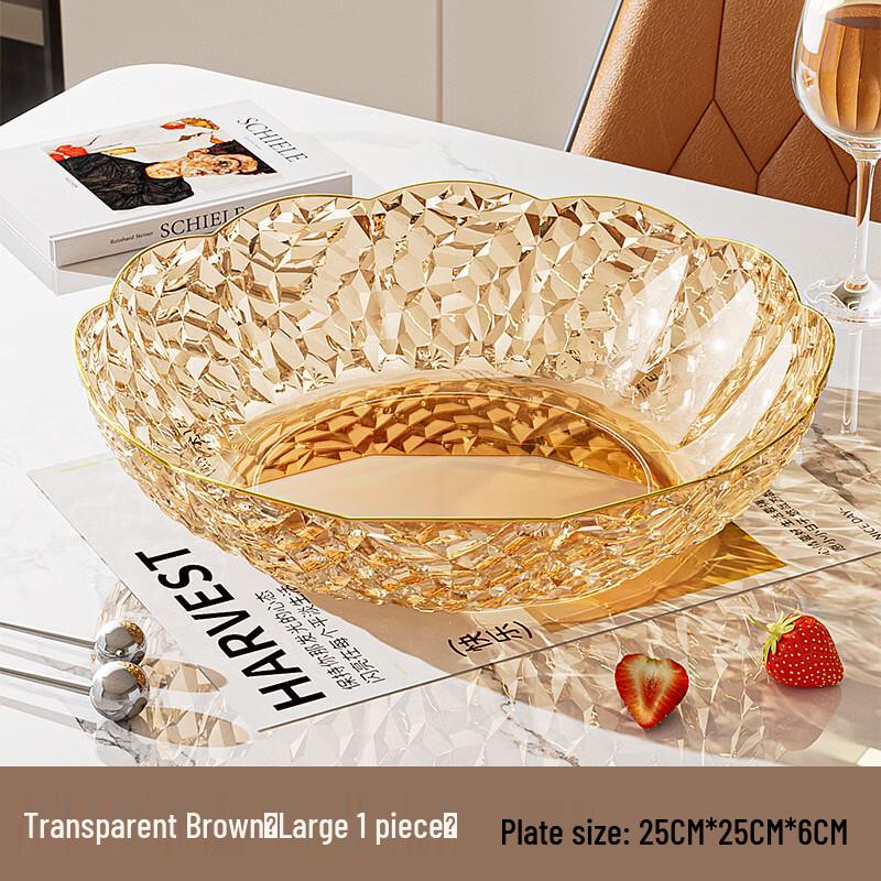 

ZISIZ Floral Transparent Fruit Serving Plate Set