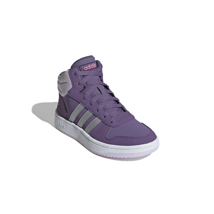 Adidas Neo Hoops 2.0 Mid Breathable Retro Basketball Shoes Kids Sneakers Purple EH0170