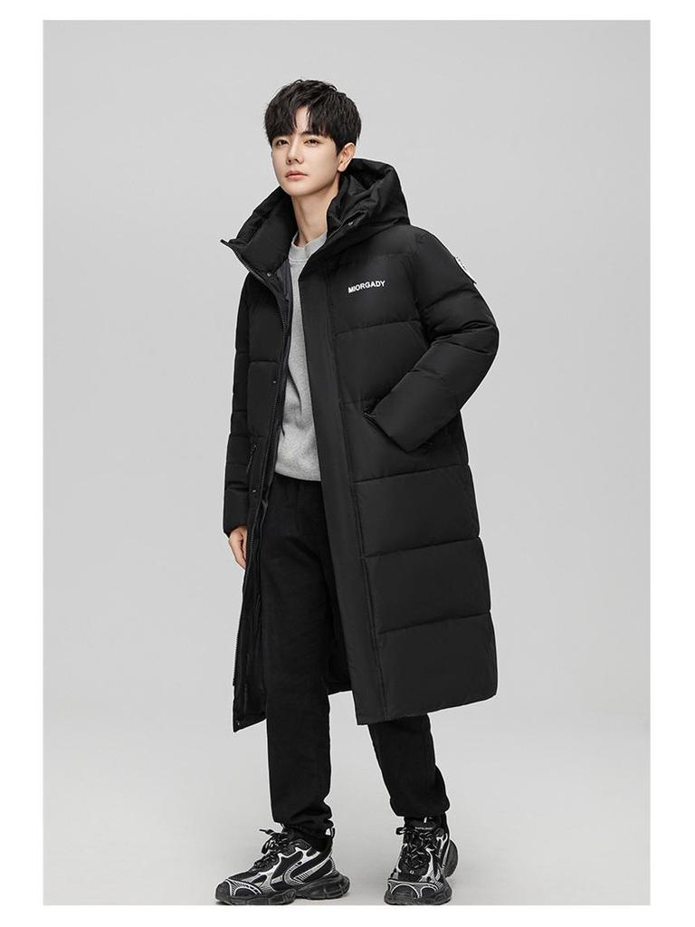 Doudoune d'hiver mi-longue pour homme à dégradé, double fermeture éclair - Style 2025, Épaisse pour l'aventure en montagne enneigée, Mode transfrontalière.